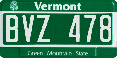 VT license plate BVZ478