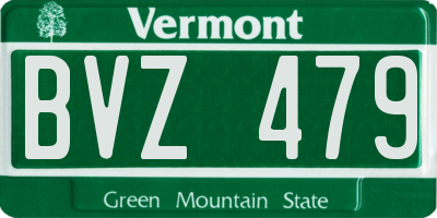 VT license plate BVZ479