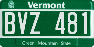 VT license plate BVZ481