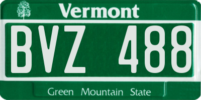 VT license plate BVZ488
