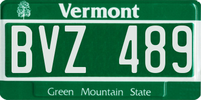 VT license plate BVZ489