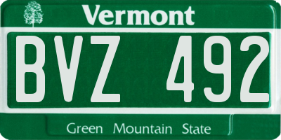 VT license plate BVZ492