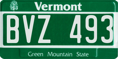 VT license plate BVZ493