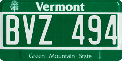 VT license plate BVZ494
