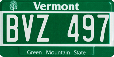 VT license plate BVZ497