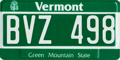 VT license plate BVZ498