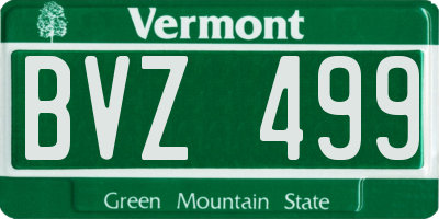 VT license plate BVZ499