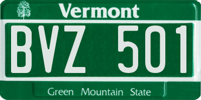 VT license plate BVZ501