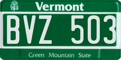 VT license plate BVZ503