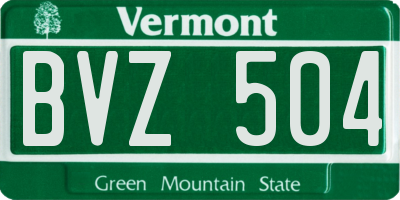 VT license plate BVZ504