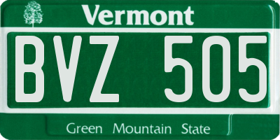 VT license plate BVZ505