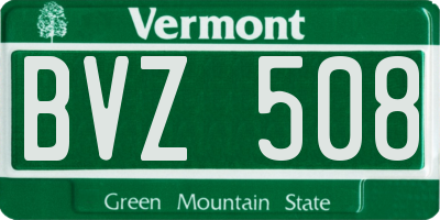 VT license plate BVZ508