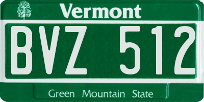 VT license plate BVZ512