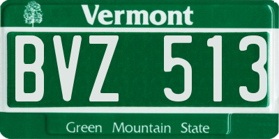 VT license plate BVZ513