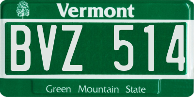 VT license plate BVZ514