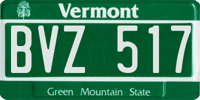 VT license plate BVZ517