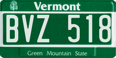 VT license plate BVZ518