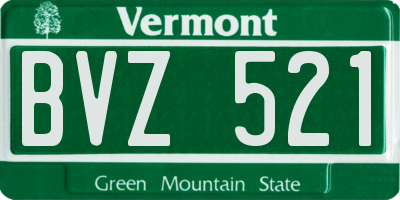 VT license plate BVZ521