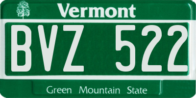 VT license plate BVZ522