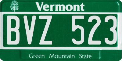 VT license plate BVZ523