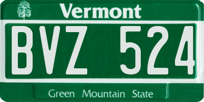 VT license plate BVZ524