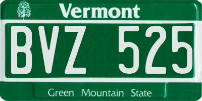 VT license plate BVZ525