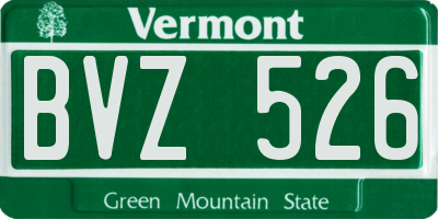 VT license plate BVZ526