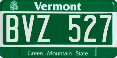 VT license plate BVZ527