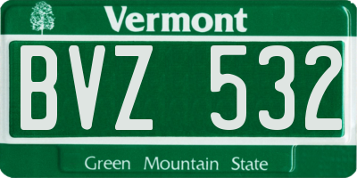 VT license plate BVZ532