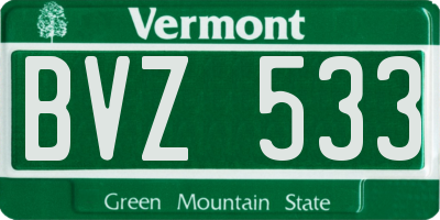 VT license plate BVZ533