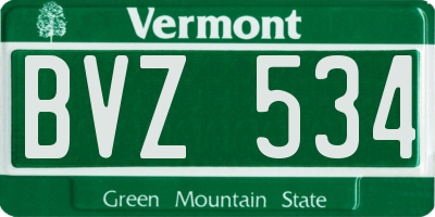 VT license plate BVZ534