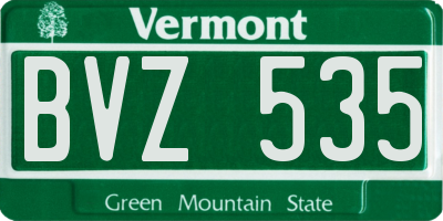 VT license plate BVZ535