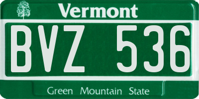 VT license plate BVZ536