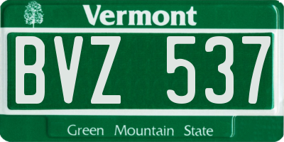VT license plate BVZ537