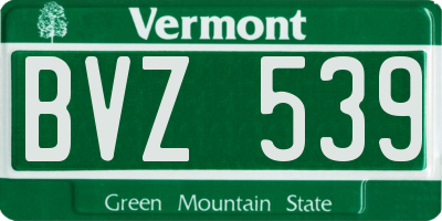 VT license plate BVZ539