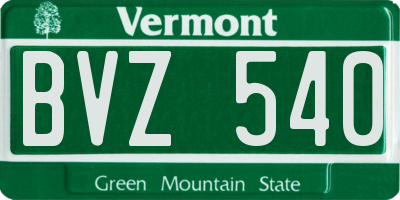 VT license plate BVZ540