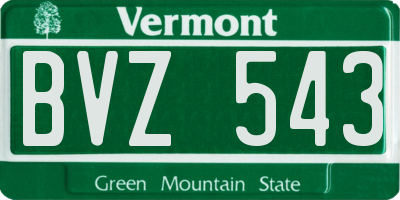 VT license plate BVZ543