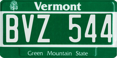 VT license plate BVZ544
