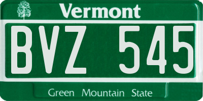 VT license plate BVZ545