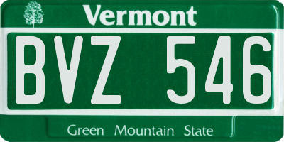 VT license plate BVZ546