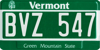 VT license plate BVZ547