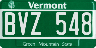 VT license plate BVZ548