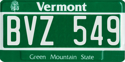 VT license plate BVZ549