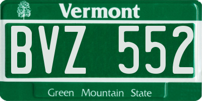VT license plate BVZ552