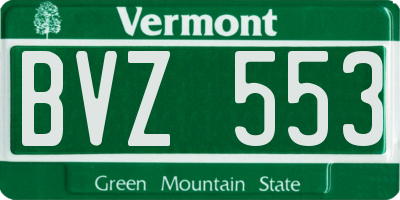 VT license plate BVZ553