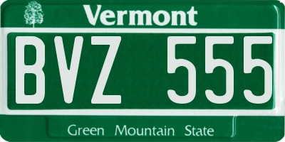 VT license plate BVZ555