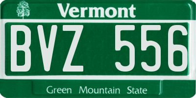 VT license plate BVZ556