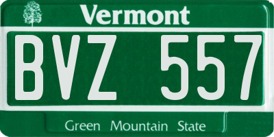 VT license plate BVZ557
