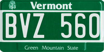 VT license plate BVZ560