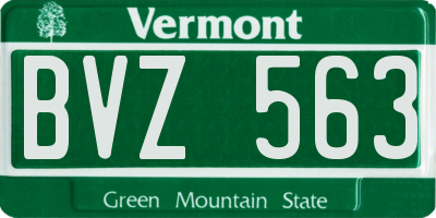 VT license plate BVZ563